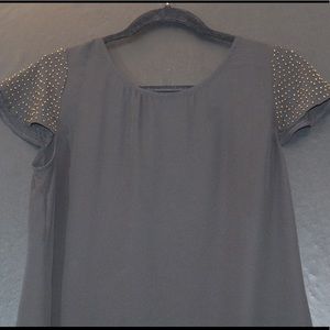 Black thin material blouse NEW without tags